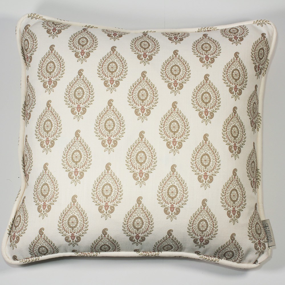 Naya Motif Modern Cushion in Neutral Rose Pink